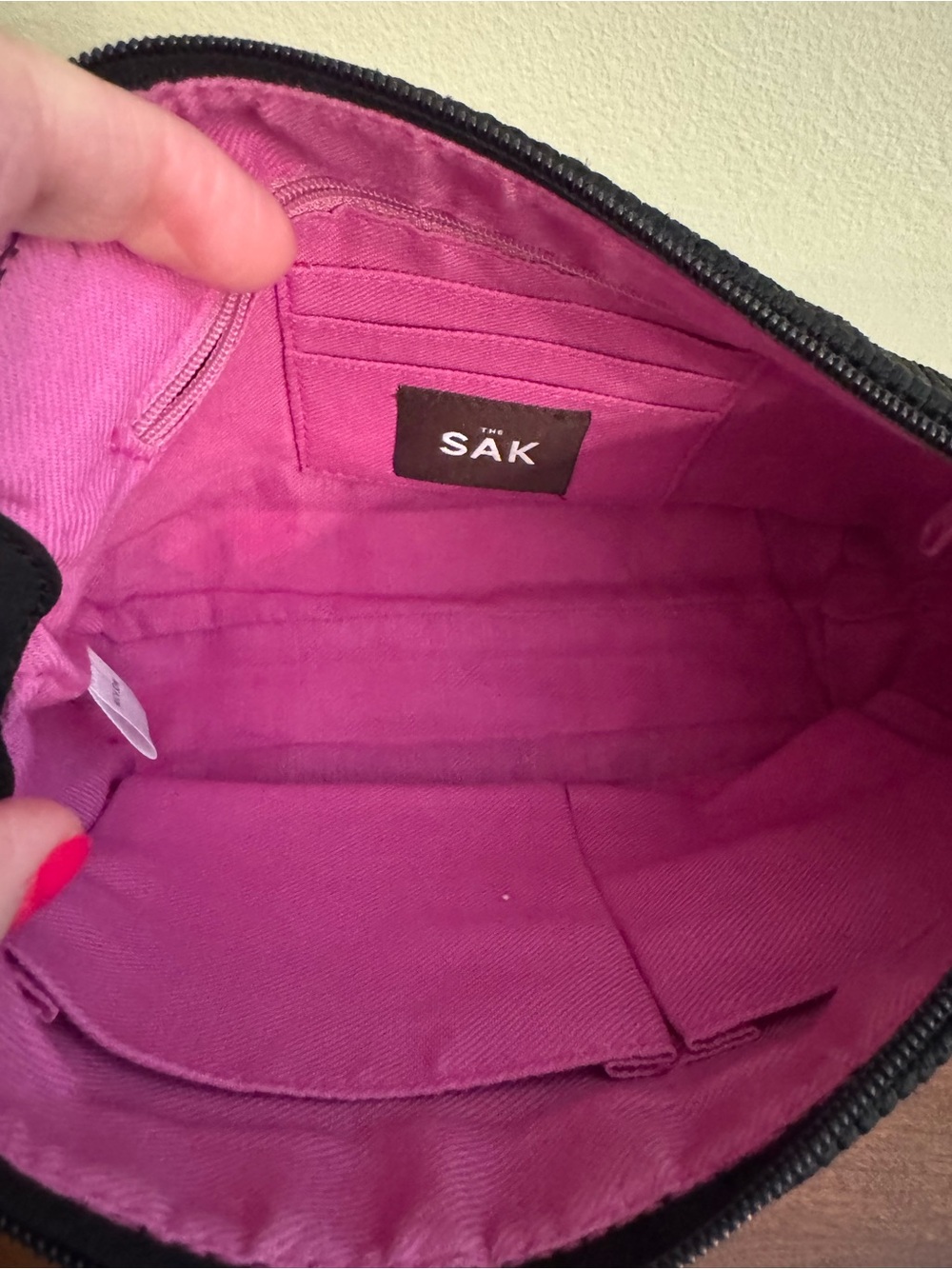 The Sak Black Knit Bag with Beaded Chain Detail - Picture 4 of 11